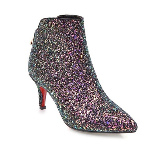 

Жен. Fashion Boots Микроволокно / Полиуретан Осень Ботинки На шпильке Закрытый мыс Ботинки Белый / Черный / Розовый