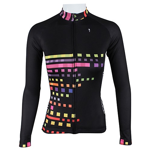

ILPALADINO Women's Long Sleeve Cycling Jersey Black Bike Jersey Top Mountain Bike MTB Road Bike Cycling Thermal / Warm Fleece Lining Ultraviolet Resistant Sports Winter Elastane Fleece Clothing
