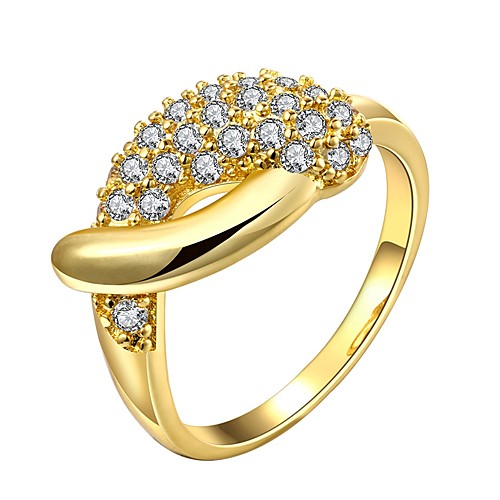 

Жен. Прозрачный Цирконий Классический Кольцо Золото 18K Дамы Мода Модные кольца Бижутерия Золотой / Розовое золото Назначение Повседневные День рождения 7 / 8