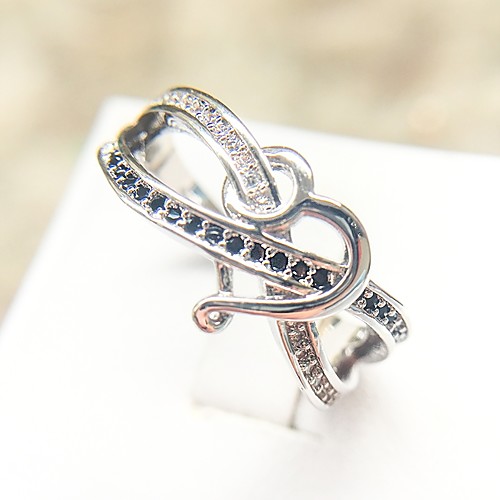 

Women's Ring Knuckle Ring AAA Cubic Zirconia 1pc Silver Copper Platinum Plated Imitation Diamond Ladies Trendy Romantic Gift Date Jewelry Crossover Heart Infinity Heart