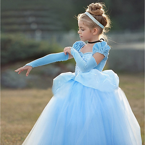 фото Принцесса cinderella винтаж косплей лолита платья девочки костюм лиловый / синий винтаж косплей с короткими рукавами / платье / платье Lightinthebox