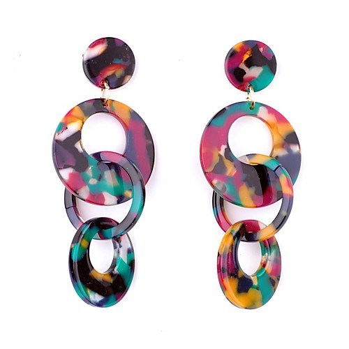 

Women's Dangle Earrings Geometrical Ladies Stylish Geometric Unique Design Resin Earrings Jewelry Blue / Black / White / Dark Red For Evening Party Masquerade 1 Pair