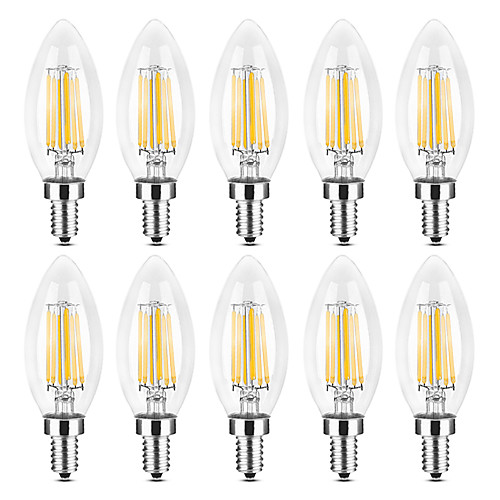 

YWXLIGHT 10 шт. 6 W LED лампы в форме свечи LED лампы накаливания 500-600 lm E14 C35 6 Светодиодные бусины COB Тёплый белый Белый 220-240 V