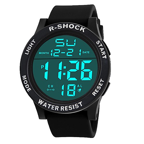 

Men's Sport Watch Digital Watch Japanese Digital Oversized Silicone Black 30 m Water Resistant / Waterproof Alarm Calendar / date / day Digital Fashion - Black Black / White / Chronograph / Stopwatch
