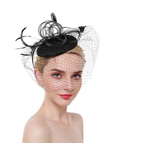 

Тюль / Перья Кентукки дерби шляпа / Fascinators / Аксессуары для волос с Пух 1 шт. Вечеринка / ужин / Работа / Свадьба Заставка