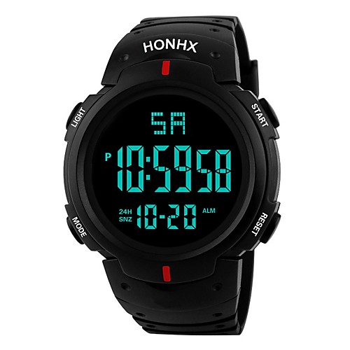 

Men's Sport Watch Digital Watch Japanese Digital Silicone Black 30 m Water Resistant / Waterproof Alarm Calendar / date / day Digital Fashion - Black Black / Red / Chronograph / Stopwatch