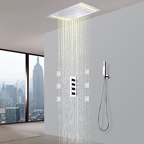 

Смеситель для душа - Современный Хром Керамический клапан Bath Shower Mixer Taps / Латунь / Четыре Ручки пять отверстий