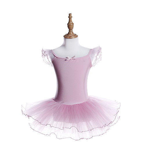 

Ballet Dresses Girls' Training / Performance Polyester / Spandex Sashes / Ribbons / Cascading Ruffles / Gore Short Sleeve Dress