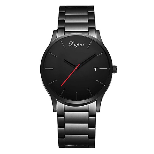 

Men's Wrist Watch Quartz Black Calendar / date / day Casual Watch Analog Luxury Elegant - Black One Year Battery Life