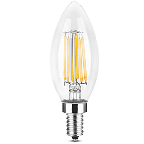 

YWXLIGHT 1шт 6 W 500-600 lm E14 LED лампы в форме свечи LED лампы накаливания C35 6 Светодиодные бусины COB Тёплый белый Белый 220-240 V