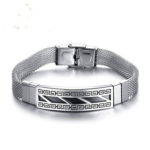 

Муж. Серебро Браслет Классический Мода Нержавеющая сталь Браслет Ювелирные изделия Серебряный Назначение Повседневные День рождения