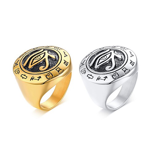 

Men's Ring Signet Ring Illuminati Ring 1pc Gold Silver Titanium Steel Ancient Rome Daily Carnival Jewelry Vintage Style Eyes