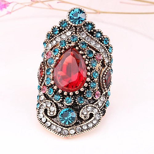 

Women's Ring 1pc Gold Rhinestone Alloy irregular Ladies Unusual Asian Daily Jewelry Vintage Style Artisan Magic