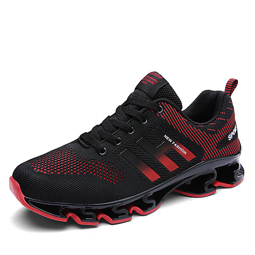 

Men's Elastic Fabric Spring & Summer Sporty / Casual Trainers / Athletic Shoes Walking Shoes Breathable Color Block Black / White / Black / Red / Black / Blue