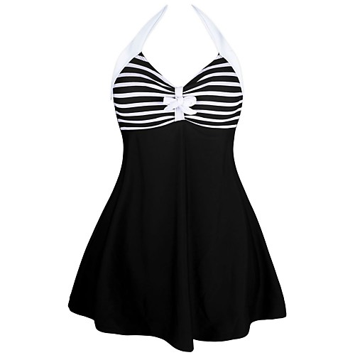

Women's Basic Strap White Royal Blue Red Bandeau Briefs One-piece Swimwear Swimsuit - Polka Dot Striped S M L White / Sexy