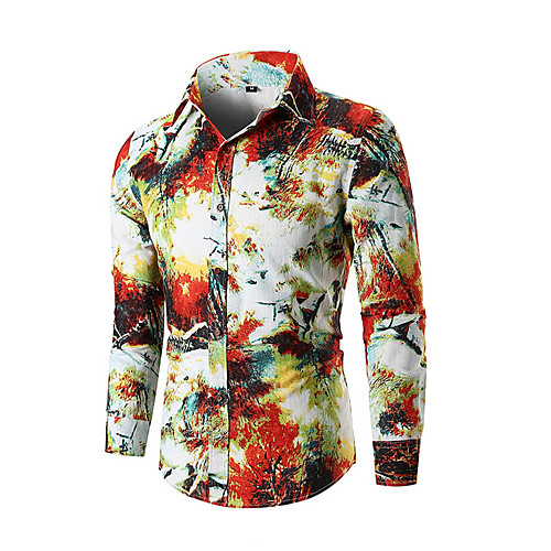 

Men's Daily Street chic Slim Shirt - Graphic Blue / Long Sleeve