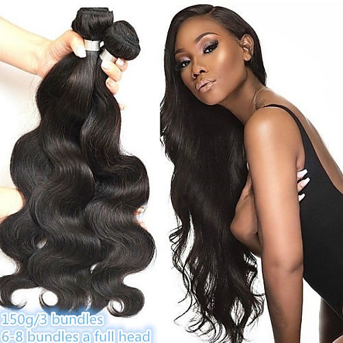 

4 Bundles Brazilian Hair Body Wave Human Hair Unprocessed Human Hair Headpiece Natural Color Hair Weaves / Hair Bulk Hair Care 8-28 inch Natural Color Human Hair Weaves Smooth Cool Thick Human Hair