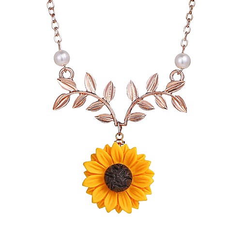 

Women's Pendant Necklace Classic Flower Ladies Elegant Resin Alloy Gold Silver Rose Gold 45 cm Necklace Jewelry 1pc For Gift Festival