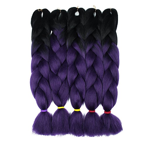 

Braiding Hair Curly Twist Braids Jumbo Dreadlocks / Faux Locs Synthetic Hair 5 Pieces Hair Braids Purple 24 inch 23 1/260 cm Synthetic Color Gradient Hot Sale Christmas Dailywear Daily Wear African