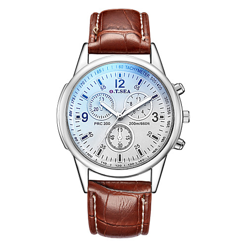 

Men's Dress Watch Quartz Leather Black / Brown Chronograph Creative New Design Analog Classic Casual Fashion - Black Brown One Year Battery Life
