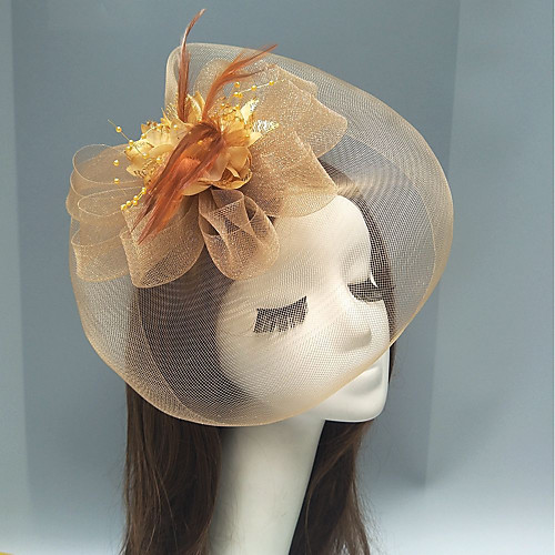 

Перья / Сеть Fascinators / Головные уборы с Пух / Цветы 1шт Свадьба / Особые случаи Заставка