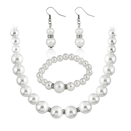 

Women's Bridal Jewelry Sets Classic Elegant Earrings Jewelry White For Wedding Party