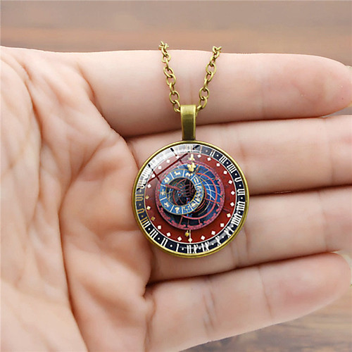 

Women's Pendant Necklace Vintage Style Ladies Vintage Steampunk Glass Alloy Gold Black Silver 455 cm Necklace Jewelry 1pc For Daily Street
