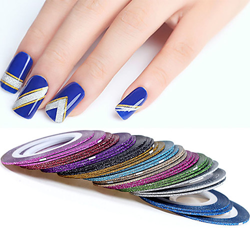 

12 pcs Multi Function / Best Quality Eco-friendly Material Nail Foil Striping Tape For Creative nail art Manicure Pedicure Daily / Festival Trendy / Fashion