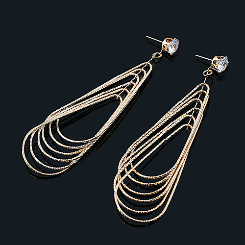 

Women's Drop Earrings Long Stacking Stackable Ladies European Rhinestone Silver Plated Gold Plated Earrings Jewelry Gold / Silver For Street 1 Pair