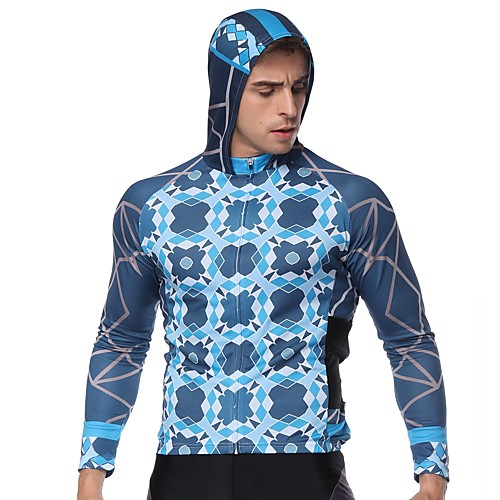 

ILPALADINO Men's Long Sleeve Cycling Jersey Blue Bike Jersey Top Mountain Bike MTB Road Bike Cycling Breathable Quick Dry Ultraviolet Resistant Sports Winter Elastane Clothing Apparel