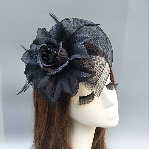

Перья / Сеть Fascinators / Головные уборы с Пух / Цветы 1шт Свадьба / Особые случаи Заставка