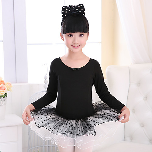 

Kids' Dancewear Leotards Girls' Training / Performance Spandex / Tulle Bow(s) Long Sleeve Leotard / Onesie