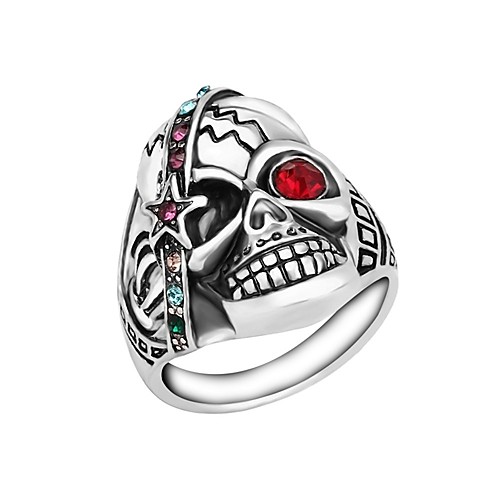 

Муж. Оникс Скульптура Мексиканский сахарный череп Кольцо Стразы Череп Calaveras гипербола Модные кольца Бижутерия Серебряный Назначение Повседневные Для улицы 9 / 10