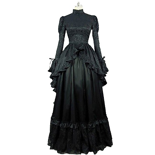 фото Рококо викторианский стиль 18-ый век платья жен. кружева костюм черный винтаж косплей для вечеринок выпускной длинный рукав с пышной юбкой большие размеры индивидуальные Lightinthebox