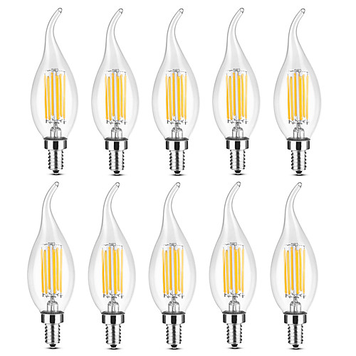 

YWXLIGHT 10 шт. 6 W LED лампы в форме свечи LED лампы накаливания 500-600 lm E14 C35 6 Светодиодные бусины COB Тёплый белый Белый 220-240 V