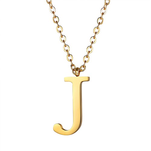 

Women's Pendant Necklace Logo Name Alphabet Shape Ladies Fashion Stainless Steel Gold Black Silver 55 cm Necklace Jewelry 1pc For Gift Daily