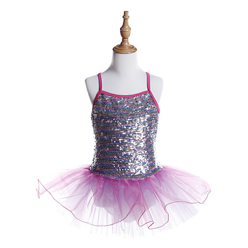 

Ballet Dresses Girls' Training / Performance Spandex / Tulle / Sequined Wave-like / Paillette Sleeveless Dress