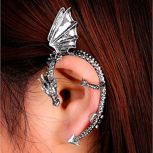 

Women's Ear Cuff Climber Earrings 3D Dragon Cheap Ladies Punk Earrings Jewelry Gold / Black / Silver For Masquerade Street 1pc