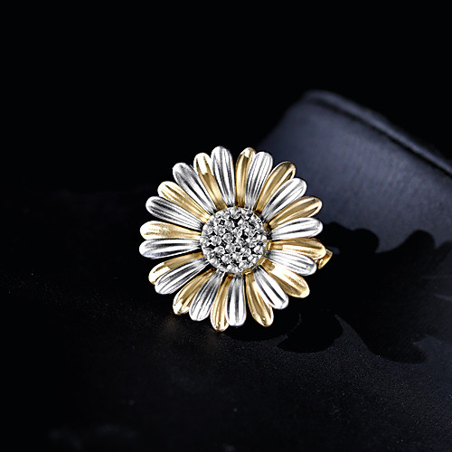 

Women's Brooches Double Layered Daisy Ladies Trendy Brooch Jewelry Yellow Matt gray For Street