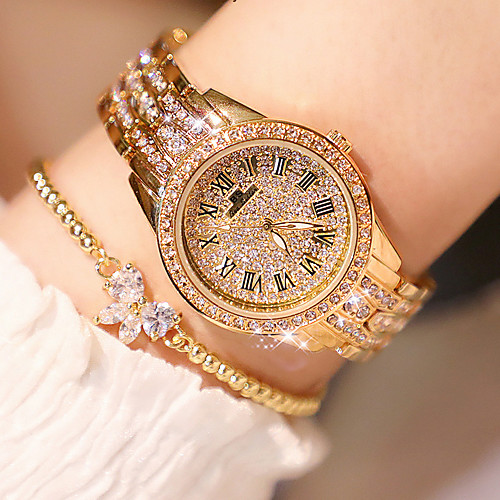 

Жен. Эксклюзивные часы Наручные часы Diamond Watch Японский Кварцевый Нержавеющая сталь Серебристый металл / Золотистый / Розовое золото 30 m Новый дизайн Имитация Алмазный Аналоговый / Два года