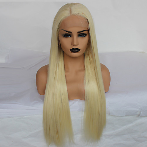 

Synthetic Lace Front Wig Straight Middle Part Lace Front Wig Blonde Long Light Blonde Synthetic Hair 22-26 inch Women's Heat Resistant Women Middle Part Blonde / Glueless