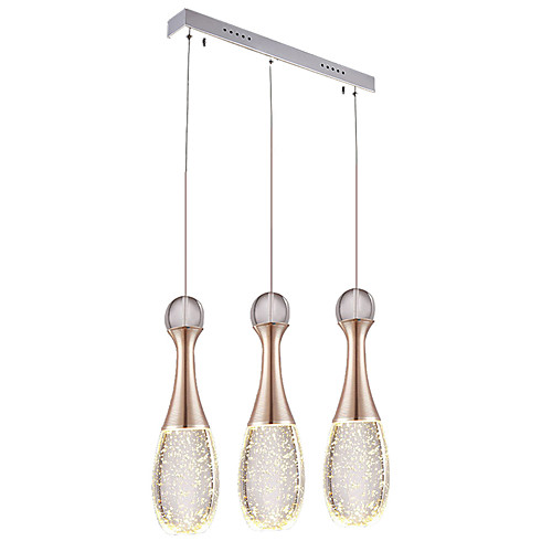 

3-Light кластер Подвесные лампы Потолочный светильник Электропокрытие Металл Стекло Хрусталь, Мини 110-120Вольт / 220-240Вольт / FCC