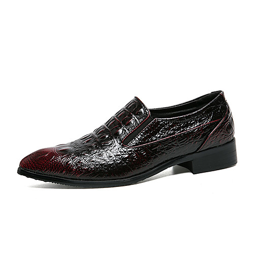 

Men's Patent Leather Spring & Summer Casual Loafers & Slip-Ons Breathable Black / Wine