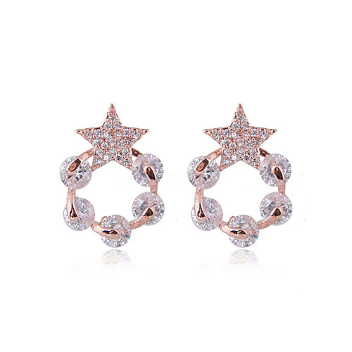 

Earrings Cubic Zirconia Copper For Women's Circle Elegant European Fashion Party Daily High Quality Metal Star 1 Pair / S925 Sterling Silver