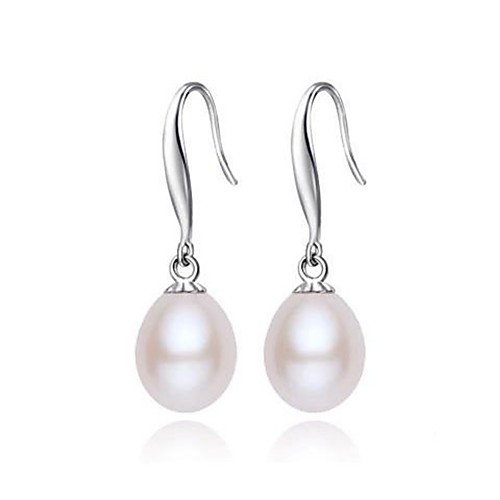 

Freshwater Pearl Classic Earrings - Pearl, S925 Sterling Silver Blessed Simple Style, Fashion, Elegant White / Blushing Pink / Amethyst For Event / Party Daily Women's / 1 Pair