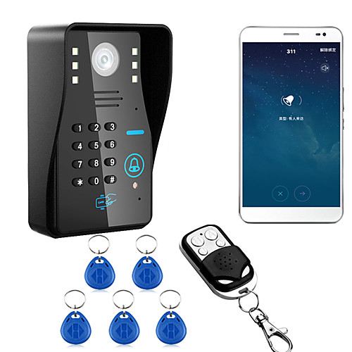 

720p беспроводной wifi rfid пароль видео домофон телефон домофон система ночного видения водонепроницаемая камера с дождевой крышкой