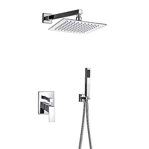 

Смеситель для душа - Современный Хром На стену Медный клапан Bath Shower Mixer Taps / Латунь / Одной ручкой три отверстия