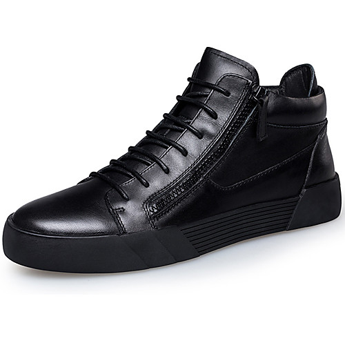 

Муж. Кожаные ботинки Наппа Leather Наступила зима Спортивные / На каждый день Кеды Сохраняет тепло Черный