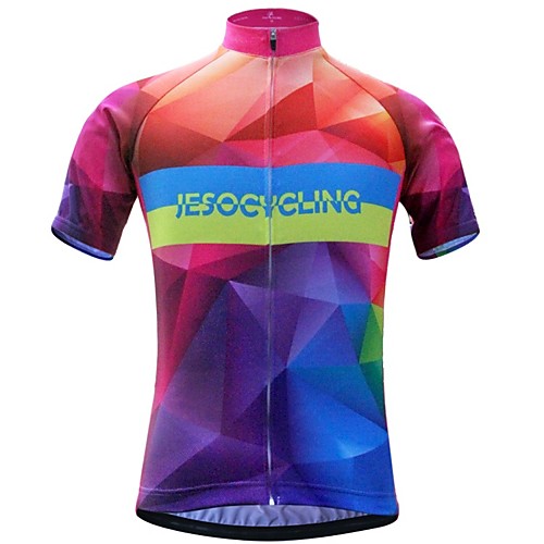 

JESOCYCLING Жен. С короткими рукавами Велокофты Красный синий Градиент Велоспорт Джерси Верхняя часть Дышащий Влагоотводящие Быстровысыхающий Виды спорта 100% полиэстер / Эластичная