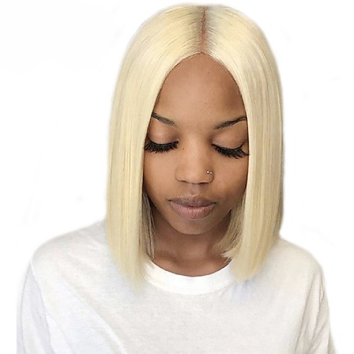 

Dolago 613 Blonde Short Bob Wigs 130% Density with Baby Hair Straight Lace Front Human Hair Wigs for Black Women